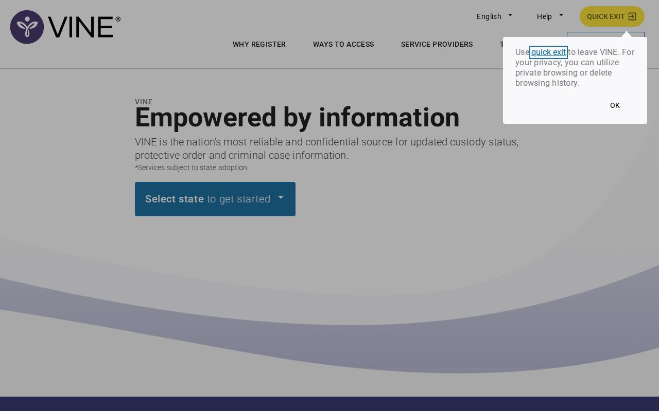 Cottonwood County VINELink inmate check search and notification controls